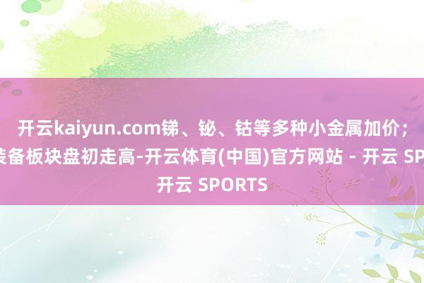 开云kaiyun.com锑、铋、钴等多种小金属加价；海工装备板块盘初走高-开云体育(中国)官方网站 - 开云 SPORTS