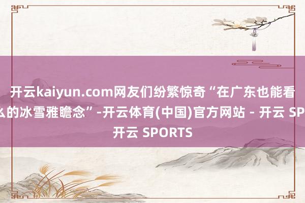 开云kaiyun.com网友们纷繁惊奇“在广东也能看到这么的冰雪雅瞻念”-开云体育(中国)官方网站 - 开云 SPORTS