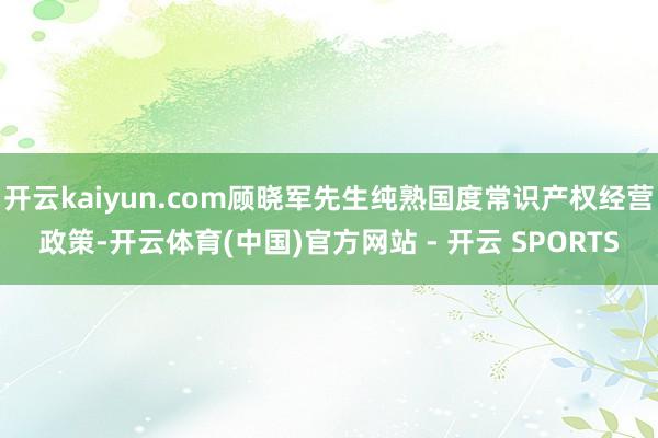 开云kaiyun.com顾晓军先生纯熟国度常识产权经营政策-开云体育(中国)官方网站 - 开云 SPORTS